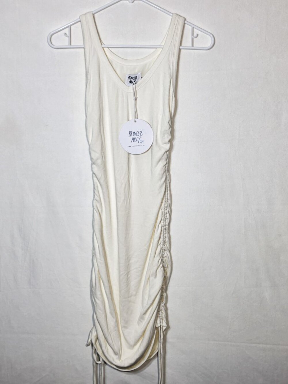 Princess Polly White Ribbed mini Dress US size 4 New with Tags